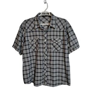 BJ-R Authentic Western shirt snap button front short sleeve long men size 2XL